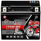 BlackMax YTX12-BS Motorradbatterie GEL 12V 12Ah CTX12-BS Batterie 51012 Q