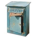 Loberon® Deko-Briefkasten Boîte Postale, Eisen, H/B/T ca. 30,5/22 / 12 cm, antikb