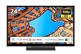 Toshiba 24WK3C63DAW 24 Zoll Fernseher/Smart TV (HD Ready, HDR, Alexa Built-In, Triple-Tuner, Bluetooth) - Inkl. 6 Monate HD+ [2023], Schw