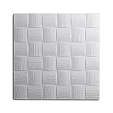 DECOSA Deckenplatten DUBLIN (AP 106) - 80 Platten = 20 m2 - Dekor Paneele weiß in Flecht Optik - Deckenpaneele 50 x 50 cm aus Styropor - Decken Styroporp
