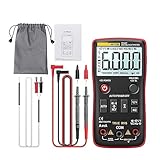 multimeter digital Digitales Multimeter, True RMS, mit Temperaturtester, 6000 Zählwerte, automatische Bereichswahl, AC/DC-Transistor-Spannungsmesser (Color : AN113B Red)