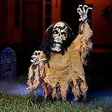 JOYIN Halloween Animierte Zombie Groundbreaker Dekoration, beleuchtetes Skelett Zombie Groundbreaker Prop mit gruseligem Sound für Halloween Outdoor, Rasen, Terrasse Spukhaus Dek