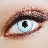 aricona Kontaktlinsen - Hellblaue Kontaktlinsen Farblinsen ohne Stärke - Farbige Kontaktlinsen deckend für Karneval, Fasching, Cosplay, Kostüm-Partys, 2 Stück