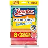 Spontex Microfibre Allzwecktücher 8+2 Gratis, 1 Packung - bunte Mikrofasertü