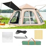 Camping Zelt,Automatisches Sofortzelt 3-5 Personen Pop Up Zelt, Wasserdicht & Winddichte Ultraleichte Kuppelzelt, für Strand, Outdoor, Reisen(Pink)