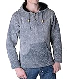 KUNST UND MAGIE Kapuzen Strickpullover Sweatshirt mit Zipfelkapuze Mittelalter, Größe:XS, Farbe:G