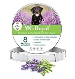 MC-Royal® Premium Zeckenhalsband für Hunde - Effektiver Schutz vor Ungeziefern - wasserdicht und verstellbar - bis zu 8 Monate Zeckenschutz mit 100% natürlichen I