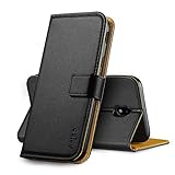 Anjoo Hülle Kompatibel für Samsung Galaxy J5 2017, Tasche Leder Flip Case Brieftasche Etui mit Kartenfach und Ständer Kompatibel für Samsung Galaxy J5 2017 - Schw