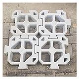 SXCXYG Pflasterformen für Beton Trimcable Puzzle Zement Antike Backsteinform Quadrat Garten Pfad Form Carving Anti-Rutsch-Beton-Kunststoffpflaster-Formen 43x43x10