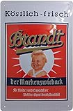 Retro Blechschild passend für Brandt Zwieback Liebhaber und Geniesßer - Reklame, Kult Werbung, Türschild, Wandschild, Küchen Schild hochwertig geprägt, 30 x 20