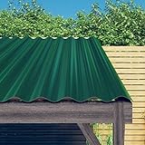 JUNZAI Dachpaneele 12 STK Bitumenwellplatten, Wellplatten, Wellblechplatten Für Dach, Dachabdeckung, Fassadenplatten Aussen, Pulverbeschichteter Stahl Grün 80x36