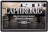 Retro Whisky Blechschild - passend für Laphroaig Genießer - Bar WhiskyKeller Deko Schild - hochwertig geprägtes Stahlblech - 3D Effekt - 30 x 20
