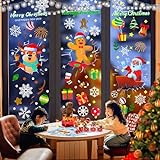 Fensterbilder Weihnachten Selbstklebend, 184 Pcs Selbstklebend Weihnachtsfensterbilder Doppelseitig Fensterbild Weihnachten Wiederverwendbar, Kinder Fensterfolie W