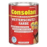 Consolan Profi Wetterschutzfarbe Holzschutz außen 2,5 Liter Ral 7016 Anthrazitg