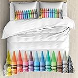 Bettwäsche 200x200 Bleistift Muster 3D Drucken Bettbezug Set Bettgarnitur mit Verdeckter Reißverschluss Bettbezug Aus Mikrofase Suitable Adults + 2 KissenbezüGe 80x80