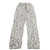 SUICRA Damenhose Ladies Fashion Trousers Style Autumn High Waist Leopard Print Casual Pants Trend Home Tie-dye Wide-leg
