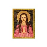 Saint Philomena Ikone, Handgemachte griechisch-katholisch-orthodoxe Ikone der heiligen Philomena von Korfu, byzantinische Kunst Wandbehang, religiöses Geschenk 11x15