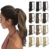 Sofeiyan Pferdeschwanz Haarteil Lockig Haarverlängerung Extension Pferdeschwanzverlängerung Synthetisches Natürliches Gewelltes Haarteil Wrap Around Pony Tail Hair Extensions 38