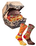 Rainbow Socks - Damen Herren Lustige Vegan Burger Gemüseburger Socken Box - Lustige Socken für Fans vegetarischer und veganer Ernährung - Novelty Gift - 2 Paar - Größen EU 41-46