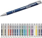 50 x Cosima Kugelschreiber, rot aus Metall mit Gravur (Neu & alle mit gleicher Wunschgravur) blauschreibend WPRO