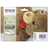 Epson Original C13T06154010 Teddybär, wisch- und wasserfeste Tinte (Multipack, 4-farbig) (CYMK)