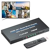 1080P HDMI Quad Multi-Viewer 4x1 mit Nahtloser Schalter, 4 In 1 Out HDMI Multiviewer Switcher mit fünf Anzeig