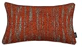 McAlister Textiles Strukturierter Chenille | Sofakissen mit Füllung | 40 x 60 cm in Terracotta Orange | Deko Kissen für Sofa, Couch, Sessel mit metallischem G