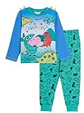 Peppa Pig Jungen George Pig Pyjama Kinder 3D Dino Spikes Luxus Pyjama Set in voller Länge, grün, 86-92, 2-3 J