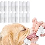 Hundezahnbürste Fingerling Wiederverwendbar, Pet Finger Zahnbürste, Fingerlinge Hunde Zahnpflege,Anti-Plaque Finger Hund,Effiziente und Saubere Haustierzahnbürste aus Strickgewebe (16 Stück)