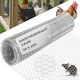 STREND PRO Maschendrahtzaun | Verzinkt | 1m x 25m | 0,7 mm, 13mm HEX | Kaninchendraht, Hasendraht, Volierendraht für Garten & Tierhaltung | Hasengitter, Hühnerzaun, G