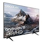 Cecotec Fernseher LED 43' Smart TV A3 Series ALU30043S. Auflösung 4K UHD, Betriebssystem Android TV 11, Google Voice Assitant y Chromecast, Sistema Dolby Vision, Modell 2023