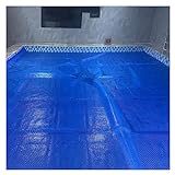 WUGCHDA Rechteckige Schwimmbadabdeckungen, anpassbare oberirdische Terrassenteichpads, tragbare Outdoor-Spa-Badewannen UV-Regengeschützte Matte, leicht zu schneiden (Farbe: Blau, Größe: 4,5 x 3 m)