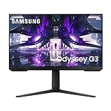 Samsung Odyssey Gaming Monitor G3A LS24AG304NR, 24 Zoll, VA-Panel, Full HD-Auflösung, AMD FreeSync Premium, Reaktionszeit 1 ms (MPRT), Bildwiederholrate 144 Hz, Schw