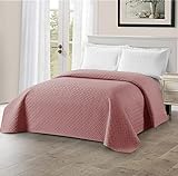 Delindo Lifestyle® Tagesdecke Bettüberwurf Madeline ROSA, für Einzelbett, einfarbig für Schlafzimmer, 140x210