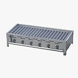Profi Gasgrill mit Grillrost, 6-flammig, 24 KW, Piezo Zünder, 6 x Gasregler stufenlos, Gasbräter inkl. Grillrost Edelstahl zerlegbar, Abtropfblech, Brennerabdeckung, Gasschlauch und Druck