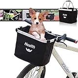 Lenkerkorb Taschen,Faltbar Fahrrad vorne Korb, Easy Install Abnehmbare FahrradkorbTasche für Kleiner Hund-Einkaufen-Reisen-Picknick, mit Lenkeradap