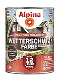 Alpina Wetterschutz-Farbe deckend Schokoladenbraun 2,5 L