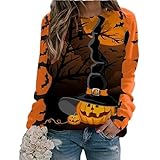 Xzeit Frauen Halloween Langarm T Shirt Mädchen Kleidung d Kürbis Weibliche Hoodies, Cxhl-220918-07, 46