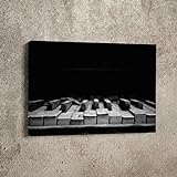 XIANGPEIFBH Klavier-Leinwandgemälde, Wandkunst, Musikzimmer-Dekoration für Musik- und Klavierliebhaber, Schwarz-Weiß-Poster für Cassroom-Dekoration, 70x90cm (28x35 Zoll), ung