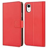 HOOMIL MagFlip Serie Kompatibel mit iPhone XR Hülle, Premium-Leder Case Handyhülle Schutzhülle (Rot)