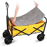 TMXKOOK Klappbarer Wagen FR Den AuEnbereich, Abnehmbares Schwammpolster, Futter Plus Samtschwammpolster, Zum Einkaufen, Camping, Handschieben, Tragbares Trolley-WagenzubehR