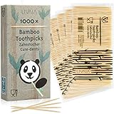 LIVAIA Zahnstocher Holz: 1000x Premium Bambus Zahnstocher für schonende Zahnpflege – Holz Zahnstocher aus Bambus für Zahnhygiene und zum Basteln – Zahnhoelzer Holz rund – Nützliche H