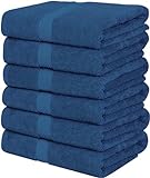 Utopia Towels - 6er-Pack mittelgroße Badetücher aus 100% Baumwolle mit Aufhängeschlaufen, 60x120 cm Duschtücher, weiche und saugfähige Handtücher (Marineblau)