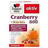 Doppelherz Cranberry 800 + Kürbis + Vitamin C + Selen - Vitamin C als Beitrag zum Schutz der Zellen vor oxidativem Stress - 30 Kap