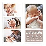 30 x Geburt Danksagungskarten Geburtskarten individuell mit Foto und Text für Mädchen und Jungen - F