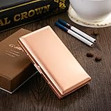 rosegold Damen Zigarettenetui Metall Mit Geschenk box,rosegold Zigarettenbox für Frauen antik Zigarettenetui rosegold für 100mm slim 20 Zigaretten Edelstahl Frau Zigarettenetui slim roseg