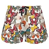 Oarencol Damen Pyjama Shorts Retro Schmetterling Tiere Nachtwäsche Lounge Sleep Bottom mit Taschen S-XXL, multi, 36