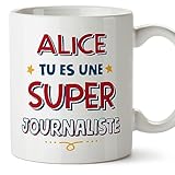 Mugffins Tassen Personalisierten für JOURNALISTIN Frau - Auf Französisch - Tu es Super - 11 oz / 330 ml - Individuell Anpassbar Geschenk Mitarb