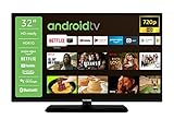 Telefunken D32H554X2CWI 32 Fernseher/Android TV (HD Ready, HDR, Smart TV, Google Play Store, Triple-Tuner), Schw
