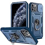 AFARER iPhone 11 Pro Max Hülle, Handyhülle mit Kameraschutz,Rüstung Duale Schichte Gehäuse mit 360 Grad Ring Ständer und magnetisches Eisenblech,Handy hülle Kompatibel mit Apple 11 Pro Max 6.5' B